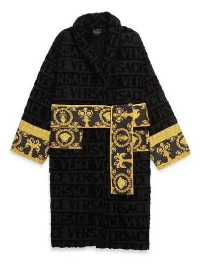 Baroque Pattern Bathrobe Lounge Wear Black - VERSACE - BALAAN 2