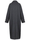 Mars wool hidden button back slit long coat charcoal MARS10CH - RAMUSTUDIO - BALAAN 3