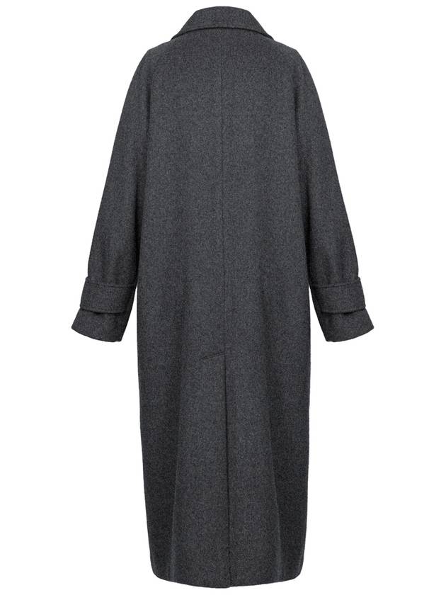 Mars wool hidden button back slit long coat charcoal MARS10CH - RAMUSTUDIO - BALAAN 3