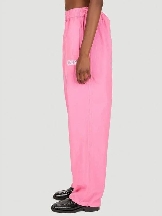 Logo Print Wide Pants Pink - GANNI - BALAAN 3