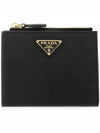 Small Saffiano Half Wallet Black - PRADA - BALAAN 3