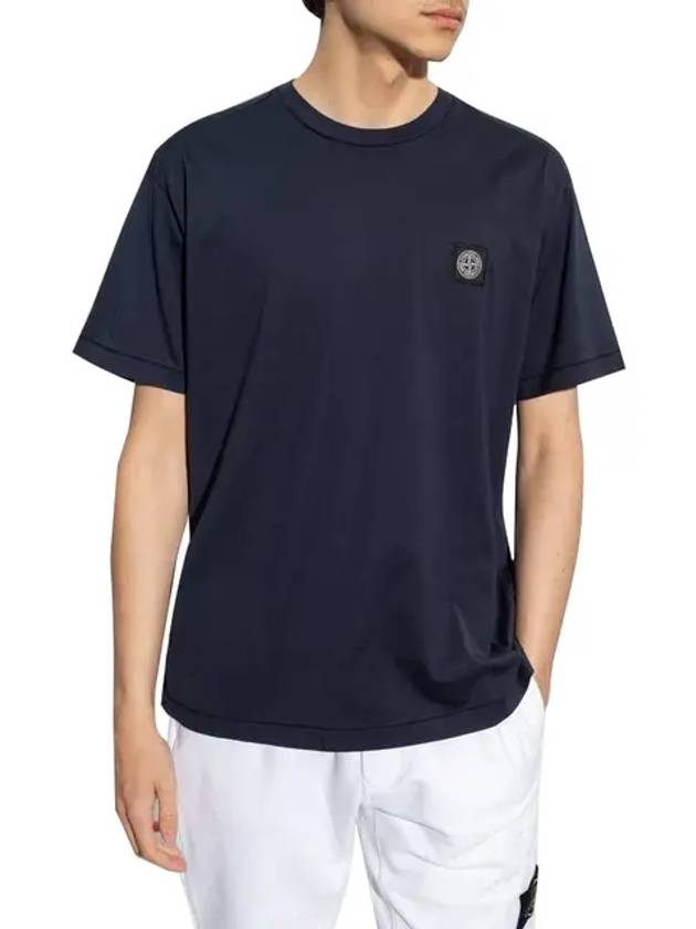 Wappen Logo Patch Short Sleeve T-Shirt Navy - STONE ISLAND - BALAAN 3