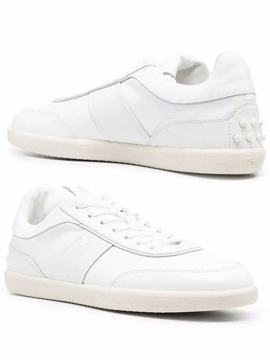 Men's Tabs Leather Low Top Sneakers White - TOD'S - BALAAN 2