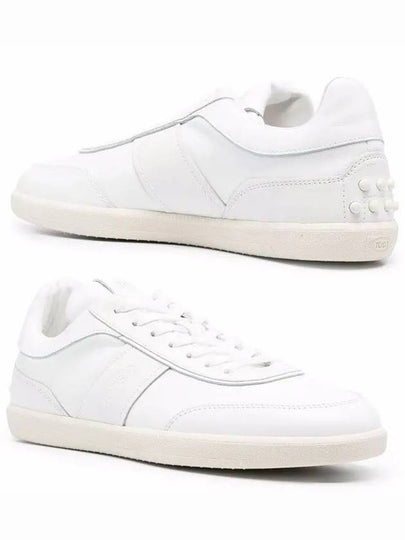 Men's Tabs Leather Low Top Sneakers White - TOD'S - BALAAN 2