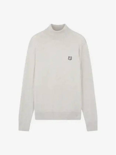 Fox Head Patch Turtleneck Knit Top Light Grey Melange - MAISON KITSUNE - BALAAN 2