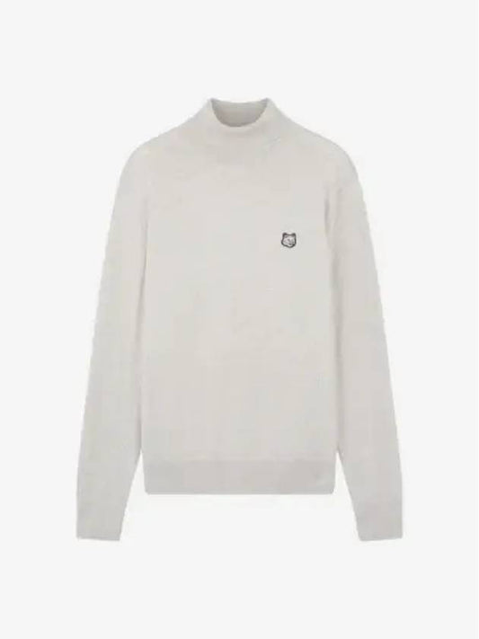 Fox Head Patch Turtleneck Knit Top Light Grey Melange - MAISON KITSUNE - BALAAN 2