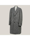 Men's Wool Long Single Coat Black Multi - BRUNELLO CUCINELLI - BALAAN 2