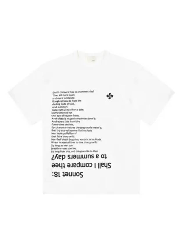 Sonnet 18 short sleeve t shirt white - HERETIC - BALAAN 1