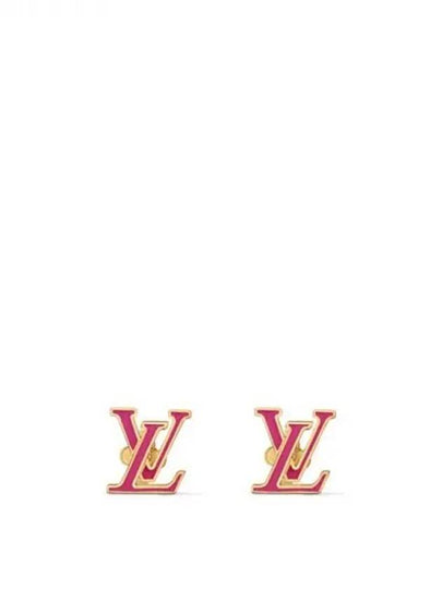 LV Iconic Enamel Earrings Gold Pink - LOUIS VUITTON - BALAAN 2