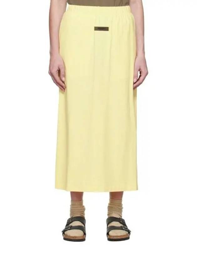 Essential Women's Canary Cotton Midi H-Line Skirt Yellow - FEAR OF GOD - BALAAN 3