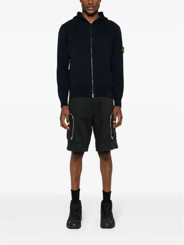 Wappen Padded Zipper Hooded Cotton Cardigan Navy - STONE ISLAND - BALAAN 3