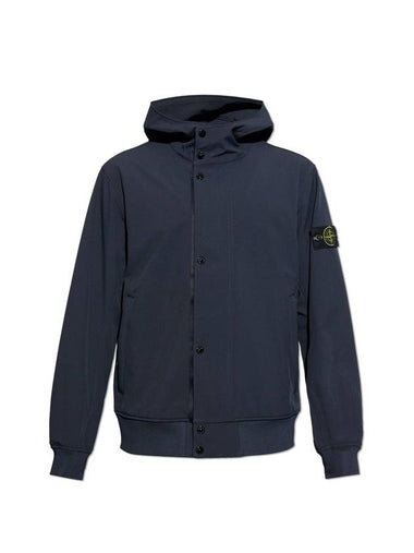 Light Soft Shell Zip-Up Hoodie Navy - STONE ISLAND - BALAAN 1