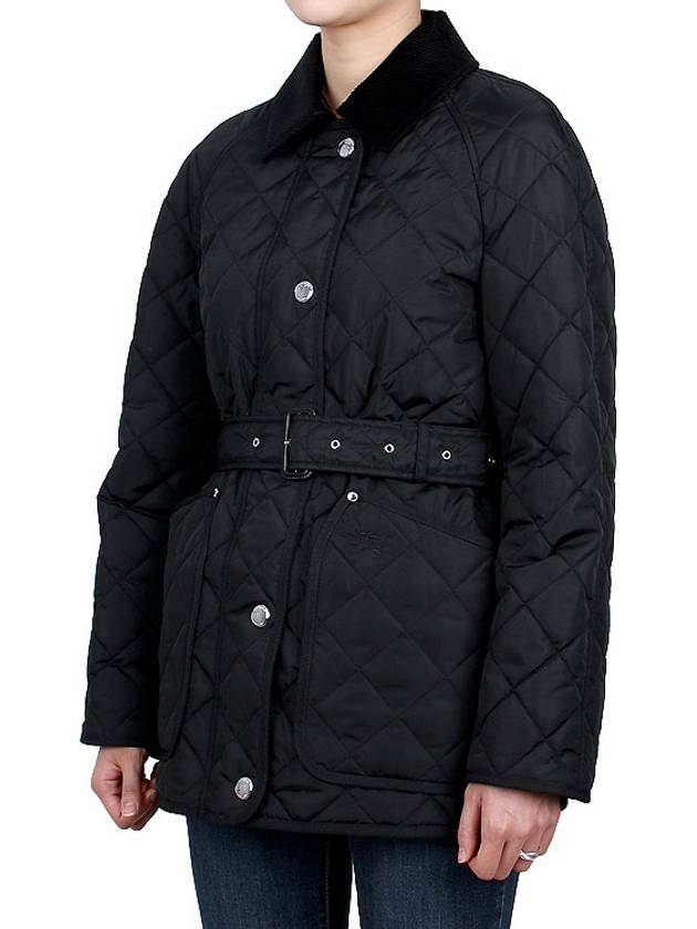 Diamond Quilted Nylon Jacket Black - BURBERRY - BALAAN 5