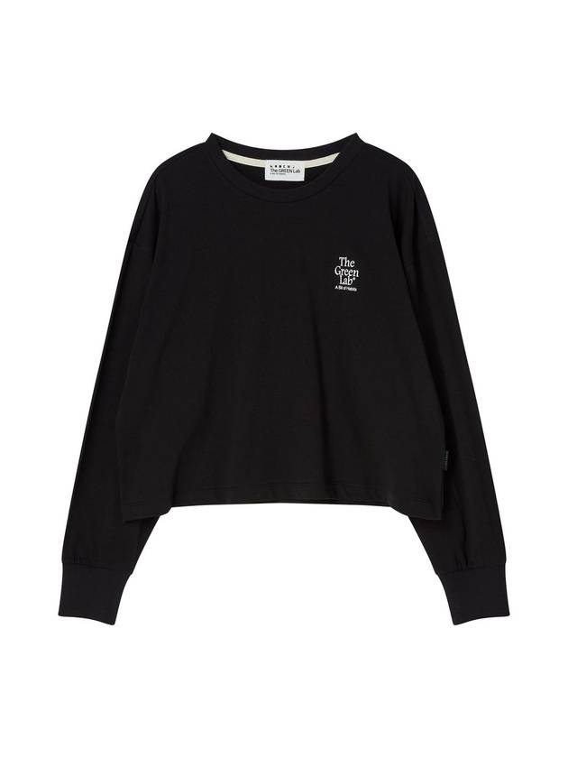 Essential Crop Long Sleeve T-Shirt Black - THE GREEN LAB - BALAAN 2