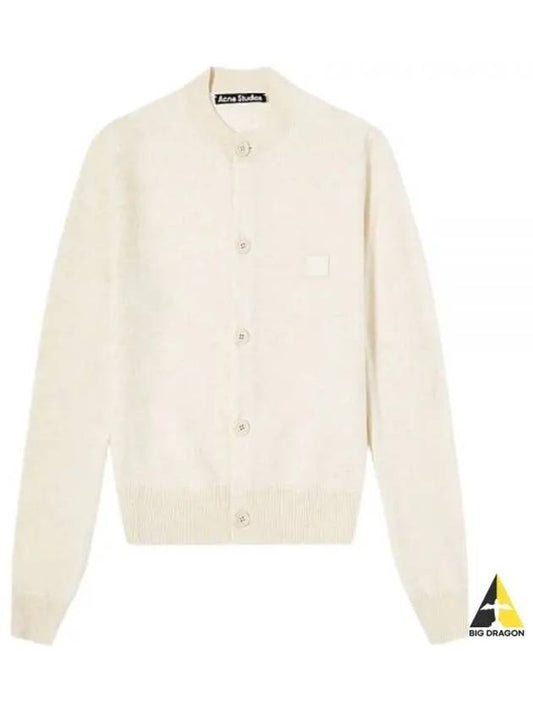 Face Patch Crop Cardigan White - ACNE STUDIOS - BALAAN 2