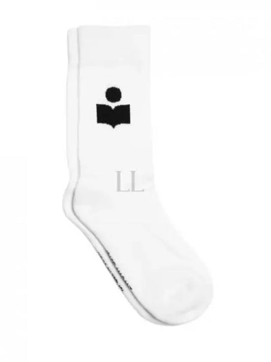 Embroidered Logo Socks White - ISABEL MARANT - BALAAN 2