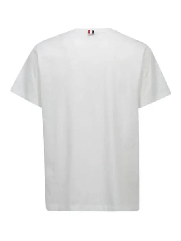 Men's Side Slit Relaxed Short Sleeve T-Shirt White - THOM BROWNE - BALAAN 3