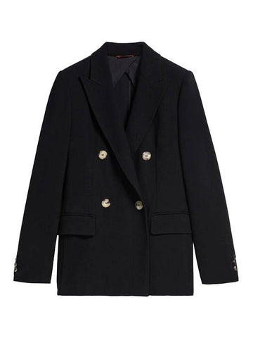 King Double Brested Jersey Blazer Jacket Black - MAX MARA - BALAAN.