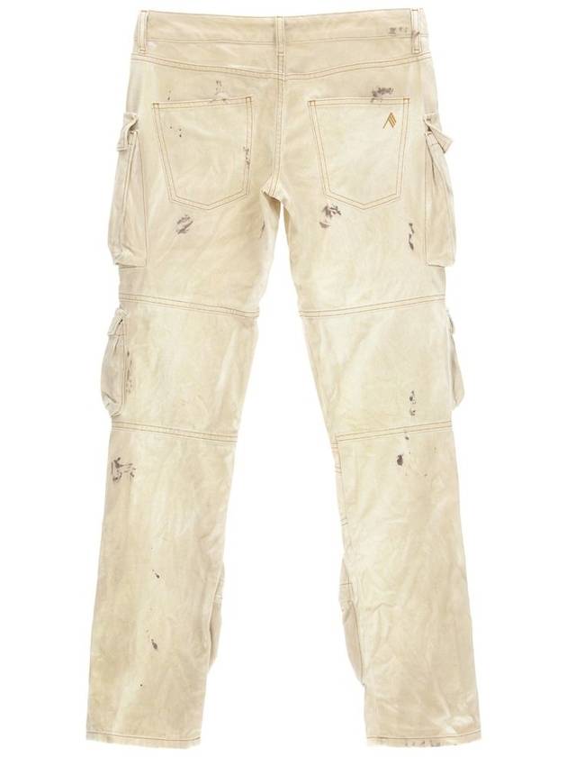 'Essie' Beige Low Waisted Jeans With Cargo Pockets And Logo Embroidery In Cotton Denim Woman - THE ATTICO - BALAAN 2