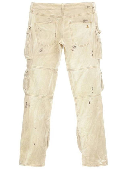 'Essie' Beige Low Waisted Jeans With Cargo Pockets And Logo Embroidery In Cotton Denim Woman - THE ATTICO - BALAAN 2