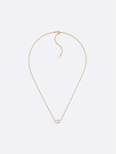 Claire D Rune White Crystal Necklace Gold - DIOR - BALAAN 2