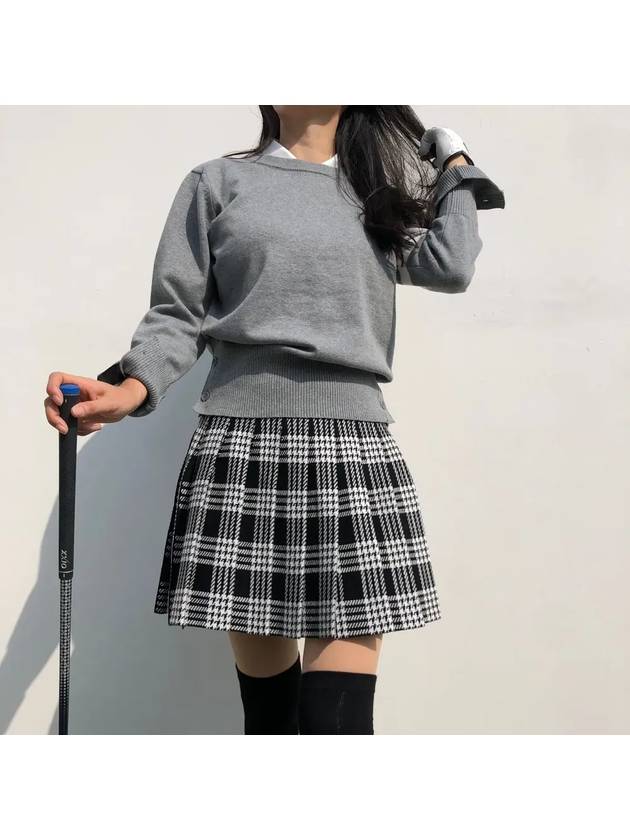 Golf Skirt Smart Check Knit Ant Waist Banding Golf Skirt Golini Golf Wear - LOLOALLOY - BALAAN 2