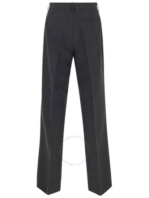 Wool Leg Wide Pants Dark Gray Melange - BURBERRY - BALAAN 3