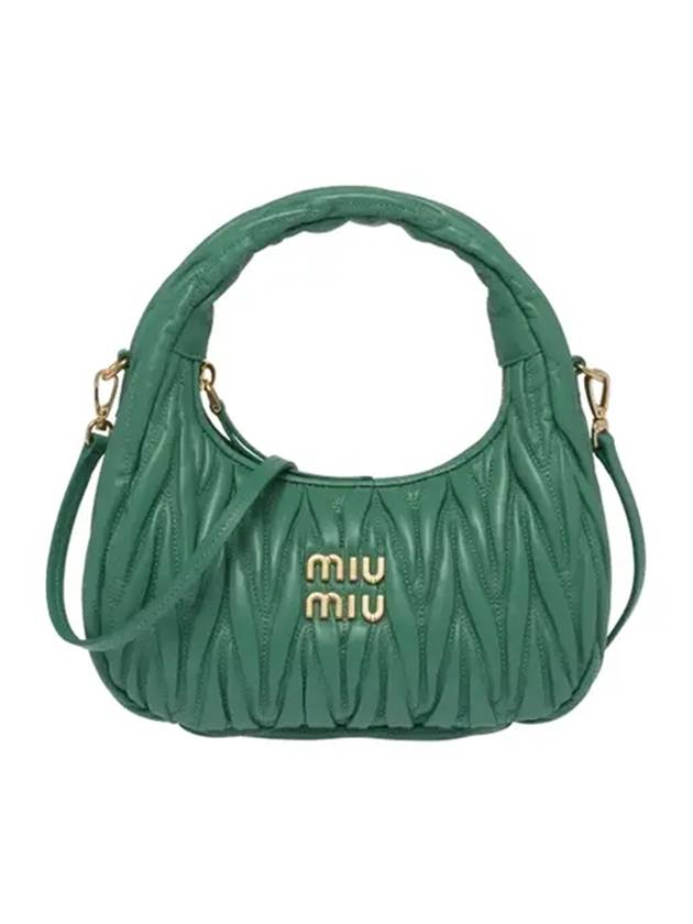 Wander Materasse Nappa Leather Mini Hobo Tote Bag Sage Green - MIU MIU - BALAAN 1