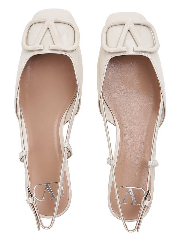 Women's V Logo Signature Leather Mule Sandals White - VALENTINO - BALAAN 7