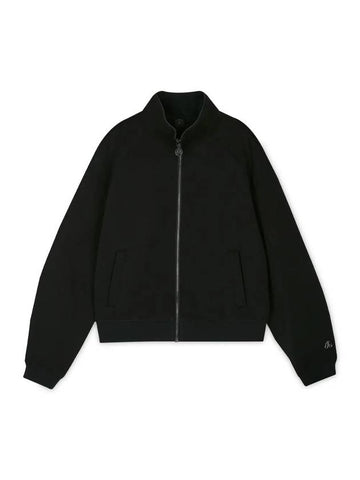 Women's Logo Cotton Zip-up Jacket Black - MOOSE KNUCKLES - BALAAN 1