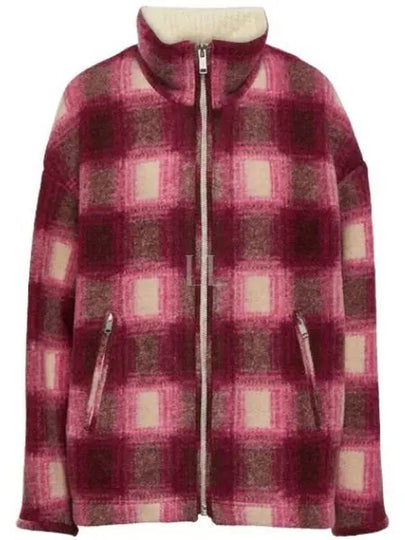 Giovany Check Zip-Up Jacket Pink - ISABEL MARANT - BALAAN 2