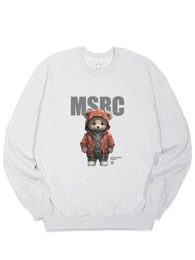 Bay Bear Sweatshirt Warm Red Melange Grey - MONSTER REPUBLIC - BALAAN 1