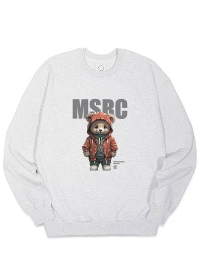 Bay Bear Sweatshirt Warm Red Melange Grey - MONSTER REPUBLIC - BALAAN 2