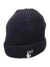 Hand Off Logo Wool Beanie Black - OFF WHITE - BALAAN 2