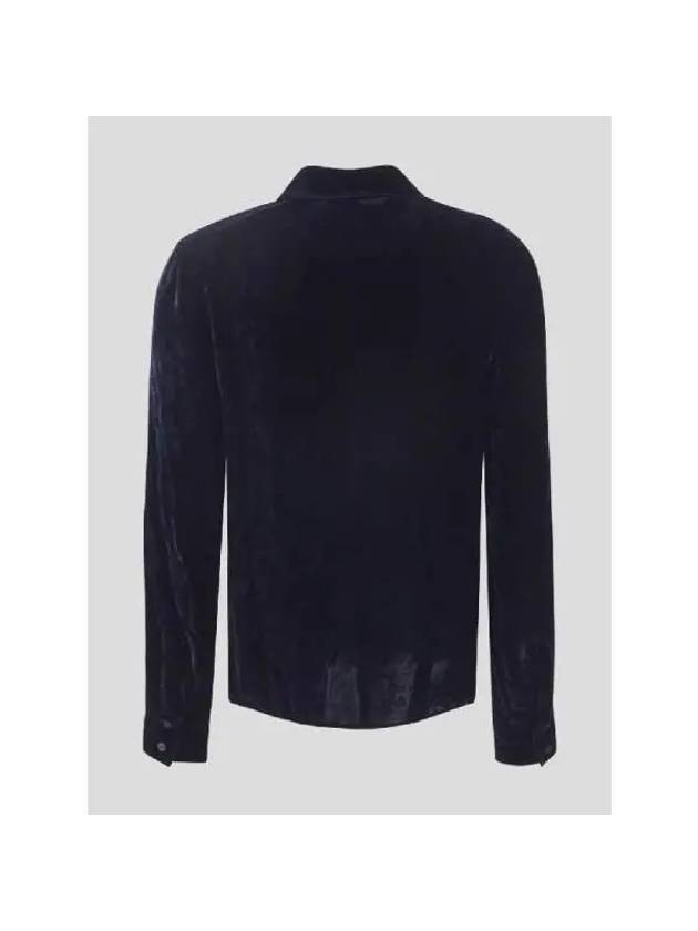 Women's Velvet Shirt Navy - TOM FORD - BALAAN 3