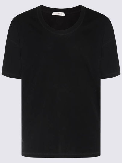 U-Neck Cotton Short Sleeve T-Shirt Black - LEMAIRE - BALAAN 2