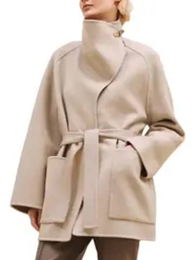 Women's Cashmere Single Coat Beige - HERMES - BALAAN 1