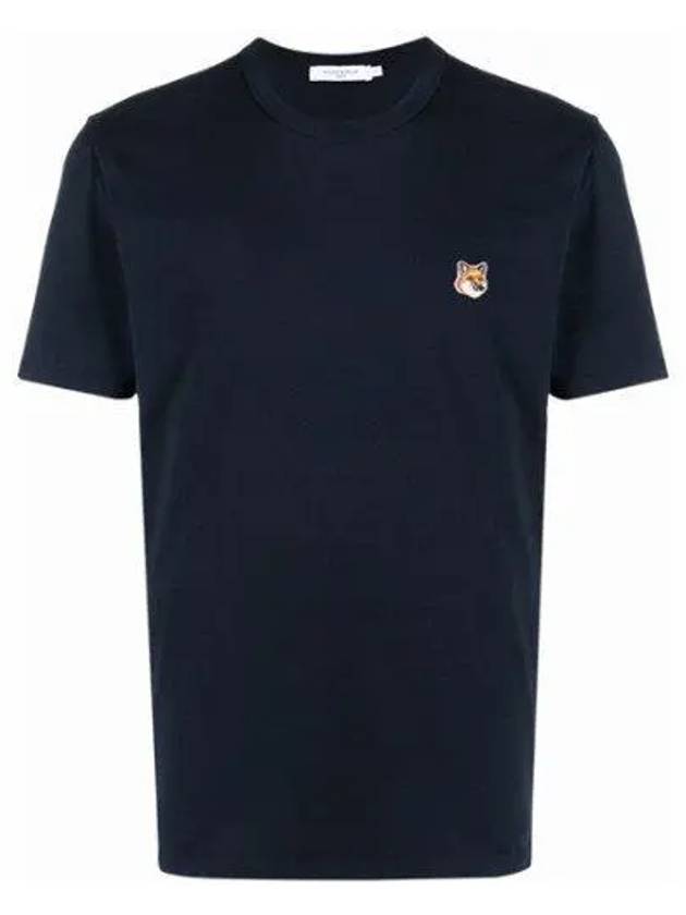 Fox Head Patch Classic Short Sleeve T-Shirt Navy - MAISON KITSUNE - BALAAN 2