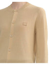 Face Logo Wool Cardigan Beige Women s - ACNE STUDIOS - BALAAN 5