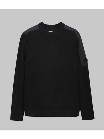 12Th Anniversary Lens Wappen Crew Neck Knit Top Black - CP COMPANY - BALAAN 1