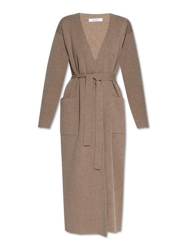 Gestro V Neck Belted Single Coat Beige - MAX MARA - BALAAN 1