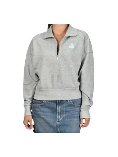 Ross Stand-Up Collar Short Cotton Sweatshirt Grey Ice Blue - ISABEL MARANT - BALAAN 2