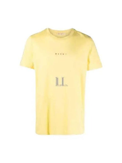 Classic Logo Print Cotton Short Sleeve T-Shirt Lemon - MARNI - BALAAN 2