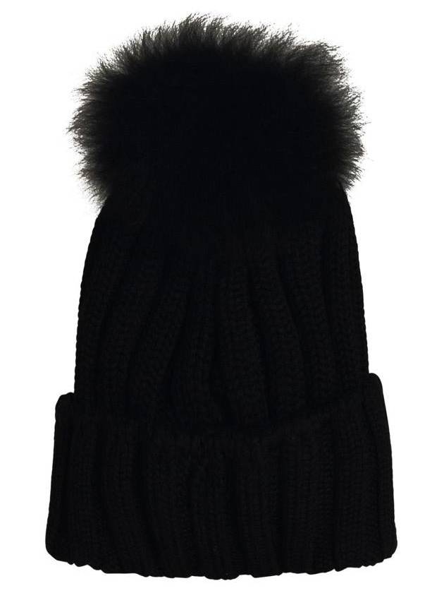 Woolrich 'Pon Pon' Black Virgin Wool Beanie - WOOLRICH - BALAAN 2