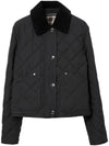 Striped point cropped quilted jacket black - BURBERRY - BALAAN 1