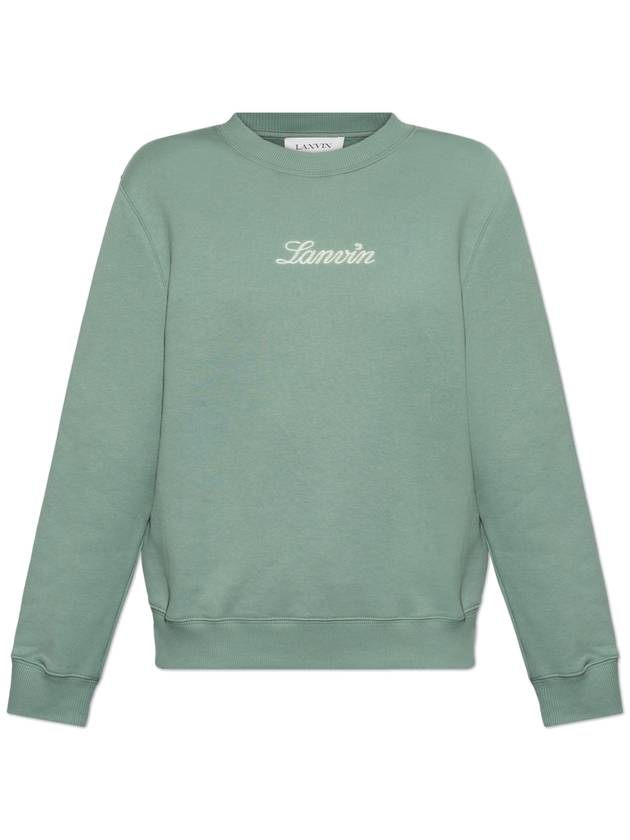 Lanvin Sweatshirt With Embroidered Logo, Women's, Green - LANVIN - BALAAN 1