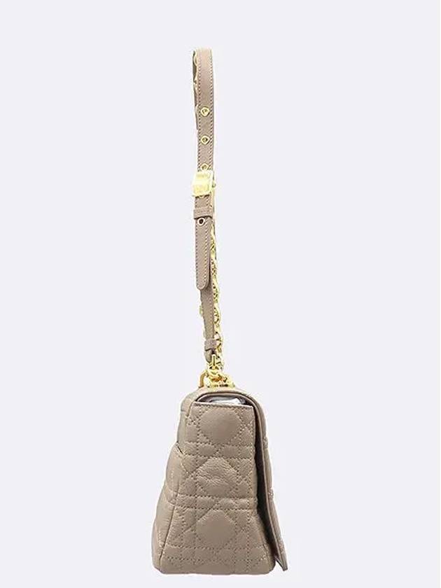 M9242UWHC Brown Color CARO Medium Supple Cannage Quilted Gold Metal Logo Chain Shoulder Bag - DIOR - BALAAN 3