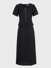 Deep square neck long dress black - MICANE - BALAAN 5