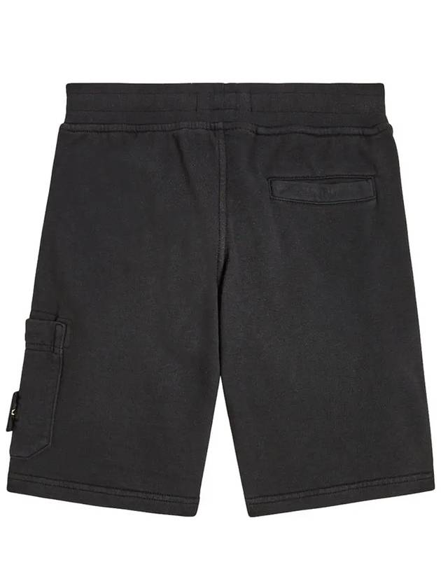 Kids Wappen Patch Fleece Shorts Black - STONE ISLAND - BALAAN 4