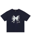 Ribbon Logo Short Sleeve T-Shirt Navy - ITZAVIBE - BALAAN 1